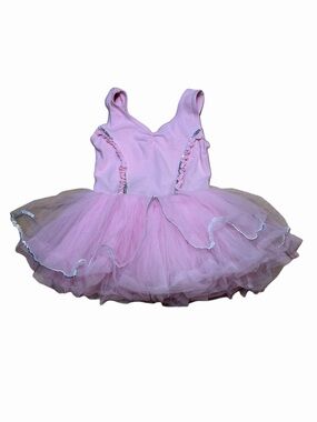 Popatu Girls Size L Pink Ballet Tutu Dress Sequin Ruffle Dance Ballerina Costume
